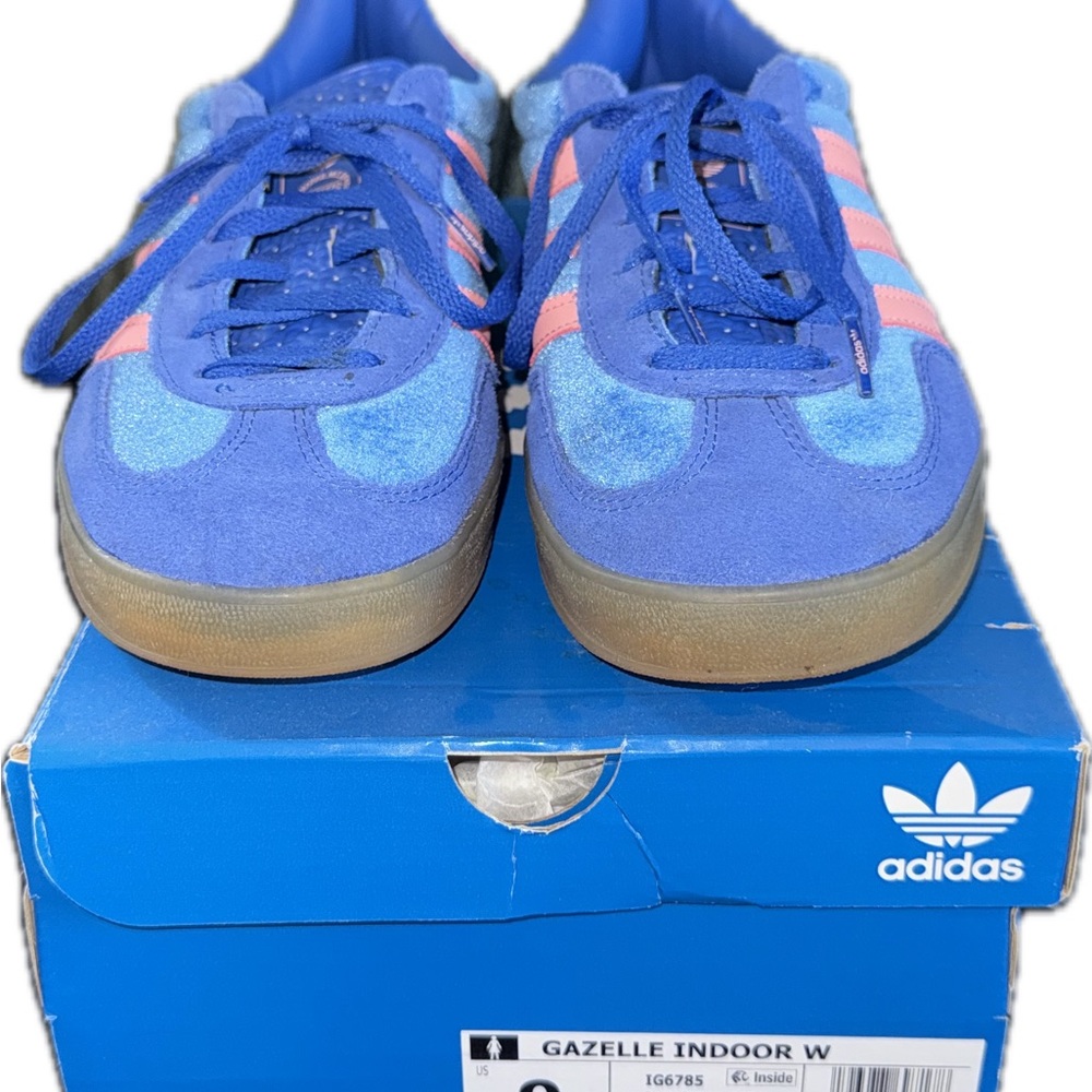Adidas Gazelle Indoor Blue with Pink Accents